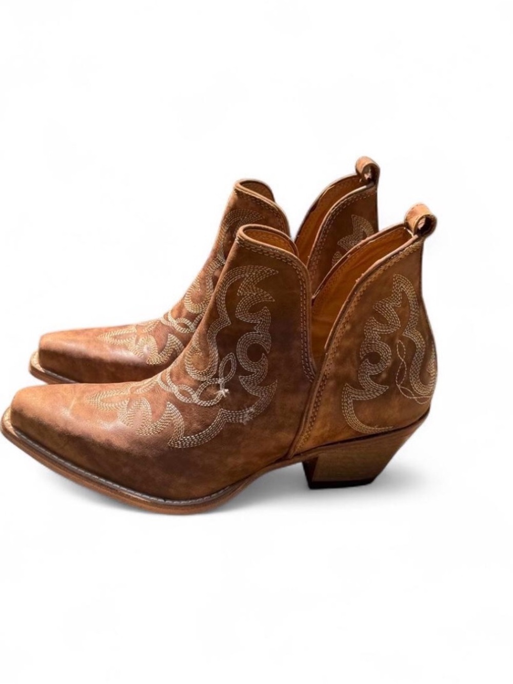 Myra Prairie Dream Brown Leather Western Cowgirl Ankle Boots 7 NWOT - Picture 2 of 8